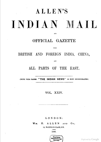 Allens Indian Mail 1890