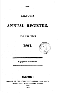 Calcutta Annual Register image