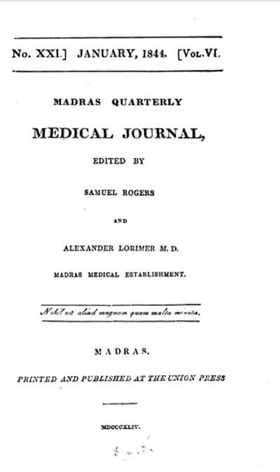 Image of Madras Quarterly Medical Journal