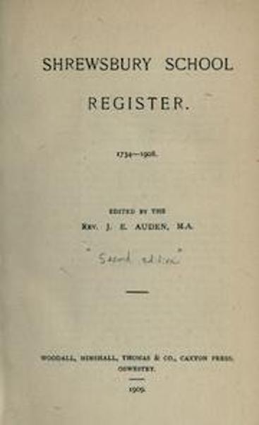 Shrewsbury School Register