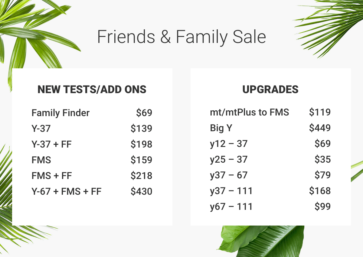 FamilytreeDNA Friends and Family Sale