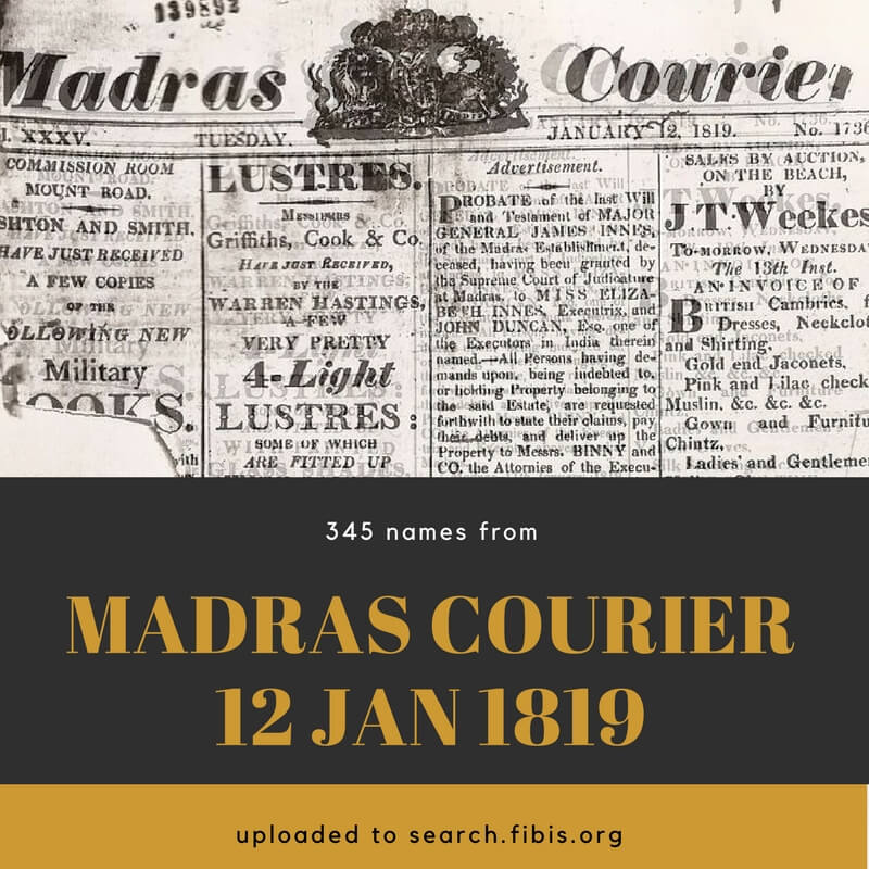 You are currently viewing Madras Courier, Vol XXXV, Number 1736, January 12th 1819