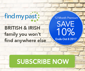 10% off 12 month subscription to Findmypast