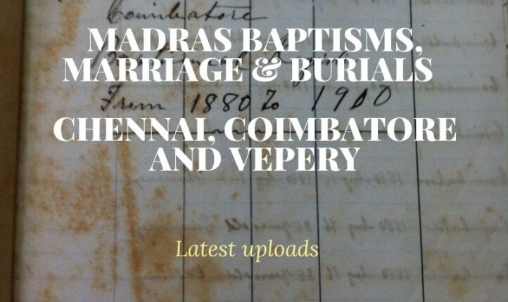 Madras baptisms, marriage and burial image