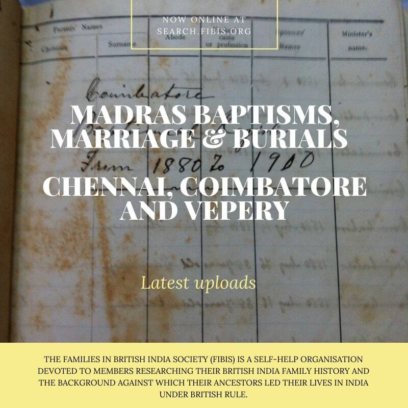 Madras baptisms, marriage and burial image