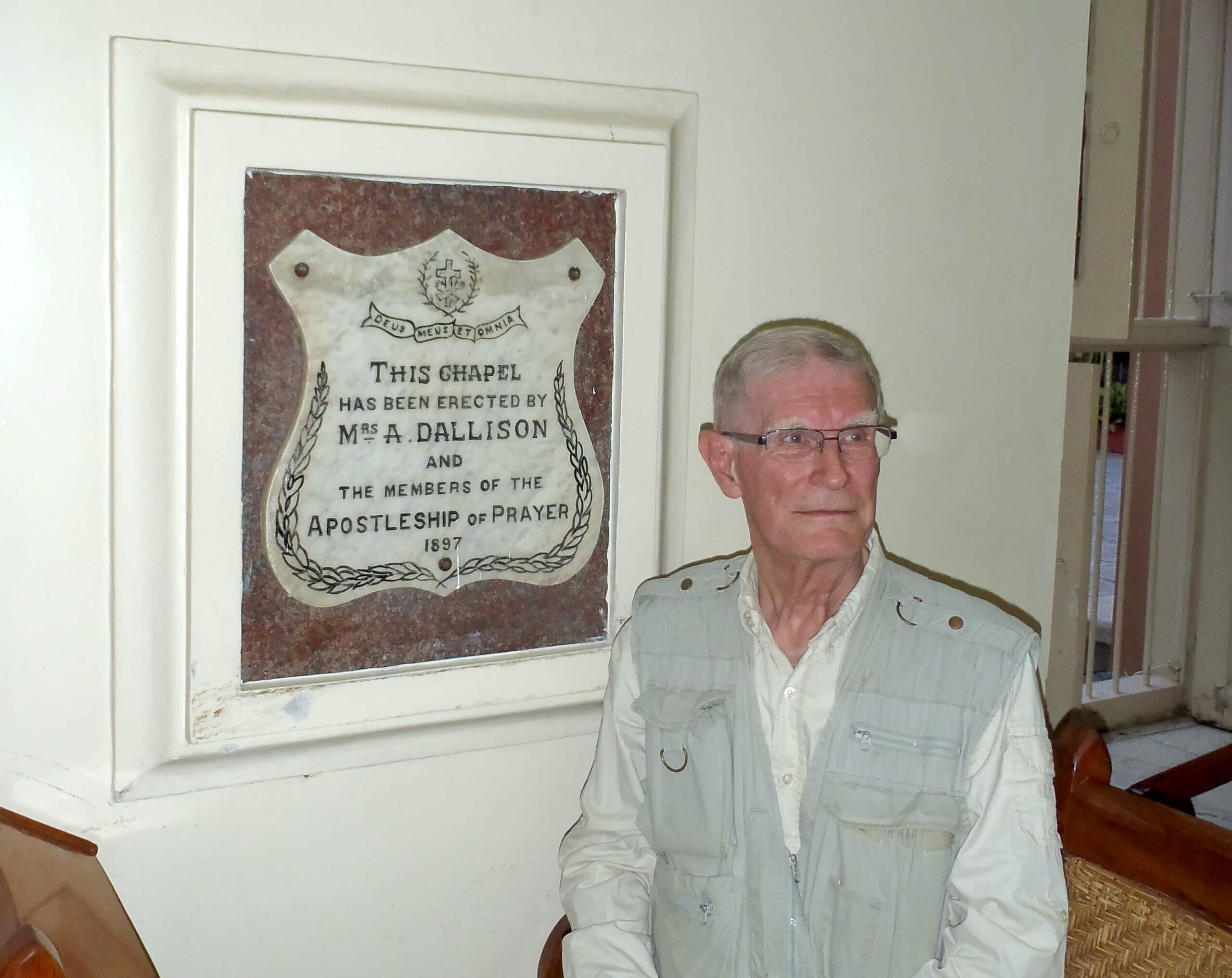 Peter Bailey beside his Grandmothers memorial